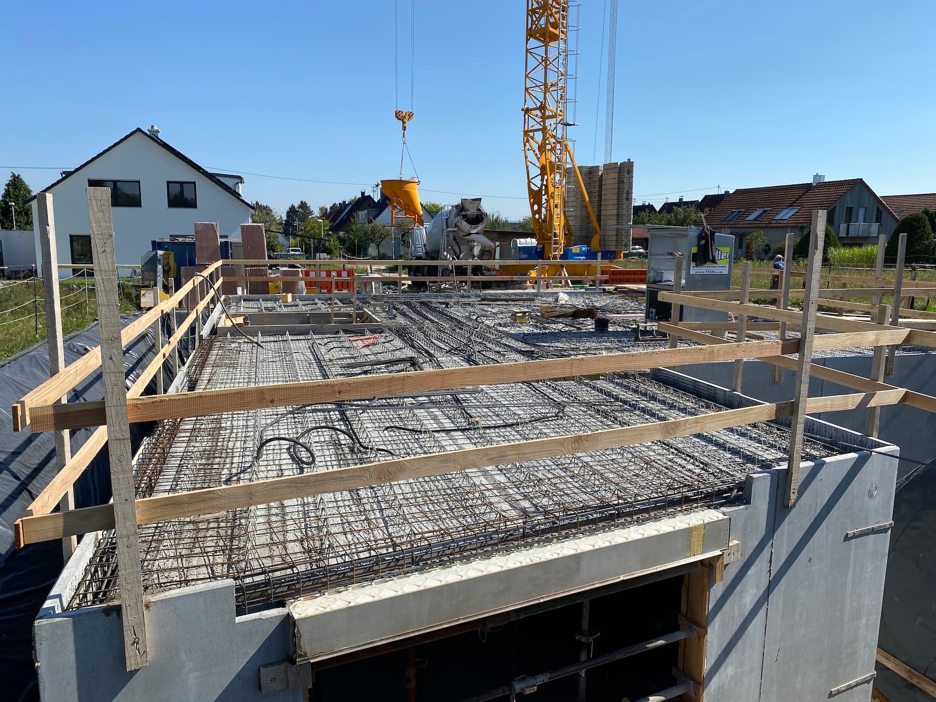 Baustelle für Anbau an ein bestehendes Wohnhaus